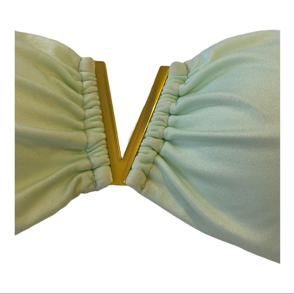 Victoria Secret Swim Bikini Top Green S *FLAW* New - Picture 2 of 8